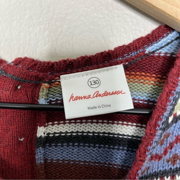 Hanna Andersson Girls Midi Dress‎ 10 Storyteller Fair Isle Patchwork Holiday - Picture 2 of 9